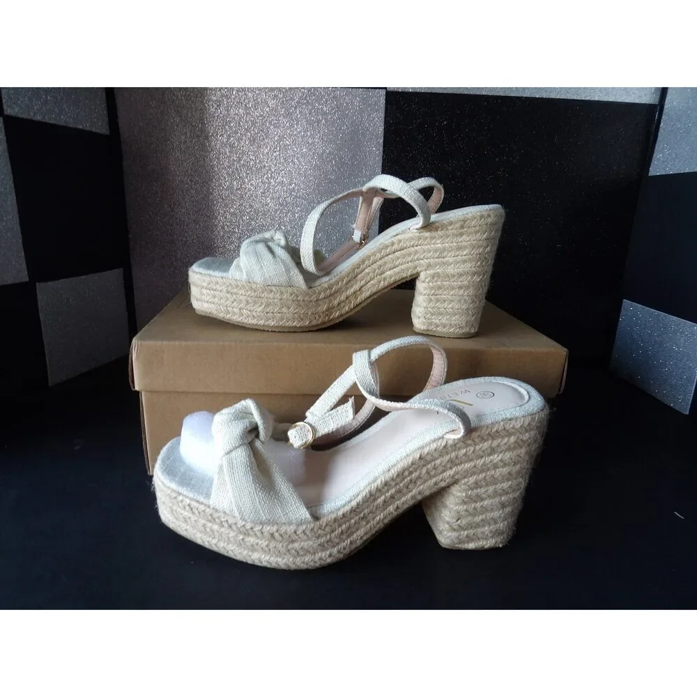 Weibena Platform Espadrille Block Heel Sandals – (Size US Women' 6)s